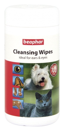Кърпички за кучета и котки Beaphar Cleaning Wipes за очи и уши, 100 бр