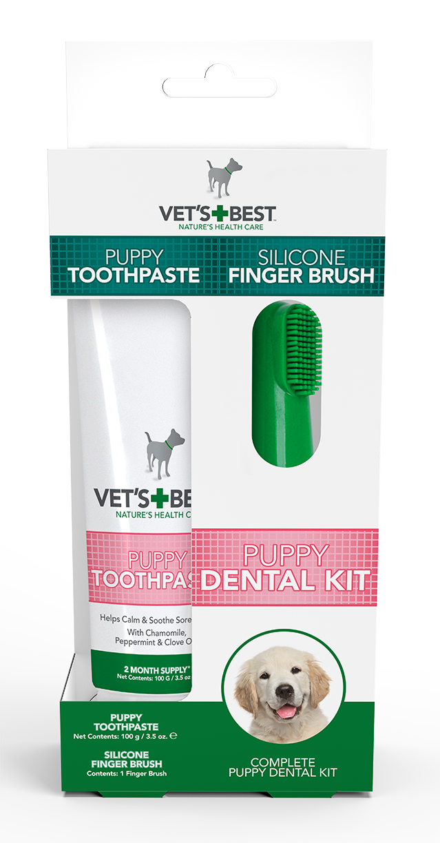 Комплект за кучета Vet&rsquo;s Best &ndash; паста за зъби, 100 гр + напръстник