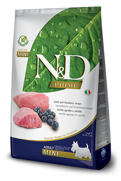 N&amp;D Grain Free Mini Adult агне и боровинки, за кучета мини породи над 12 месеца 2.5 кг