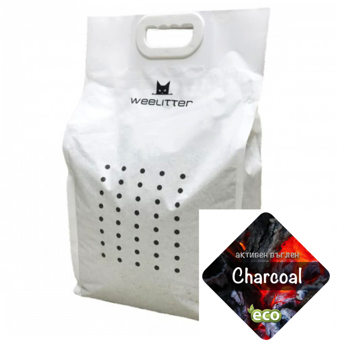 WeeLitter Charcoal - соева котешка тоалетна с активен въглен