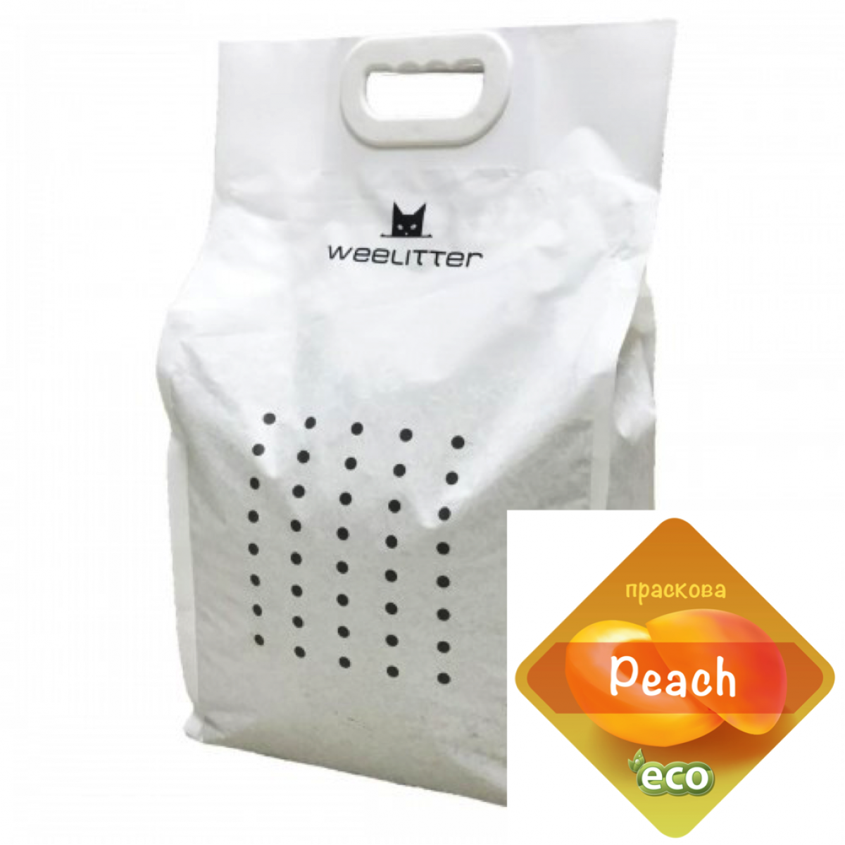 WeeLitter HoneyPeach - соева котешка тоалетна с аромат праскова
