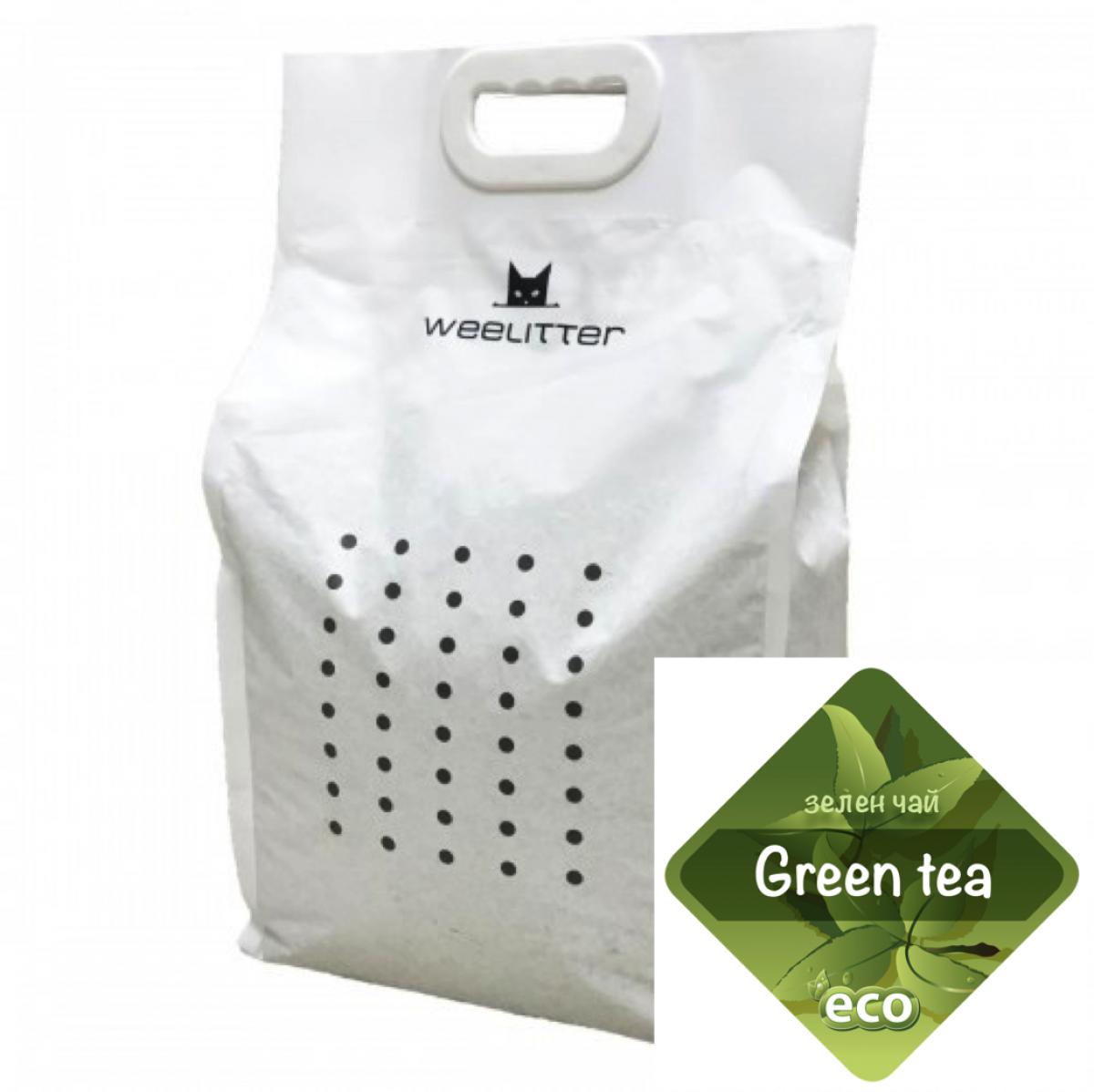 WeeLitter Green Tea - соева котешка тоалетна с аромат зелен чай
