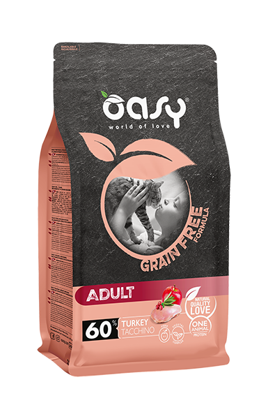 Oasy Dry Cat Grain Free Adult - суха храна за котки, Пуйка, 0.3 кг