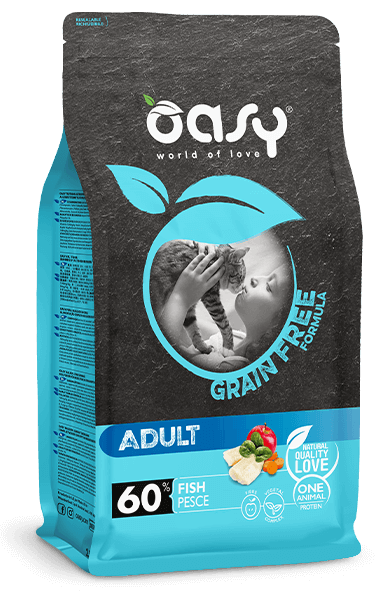 Oasy Dry Cat Grain Free Adult - суха храна за котки, Риба, 7.5 кг