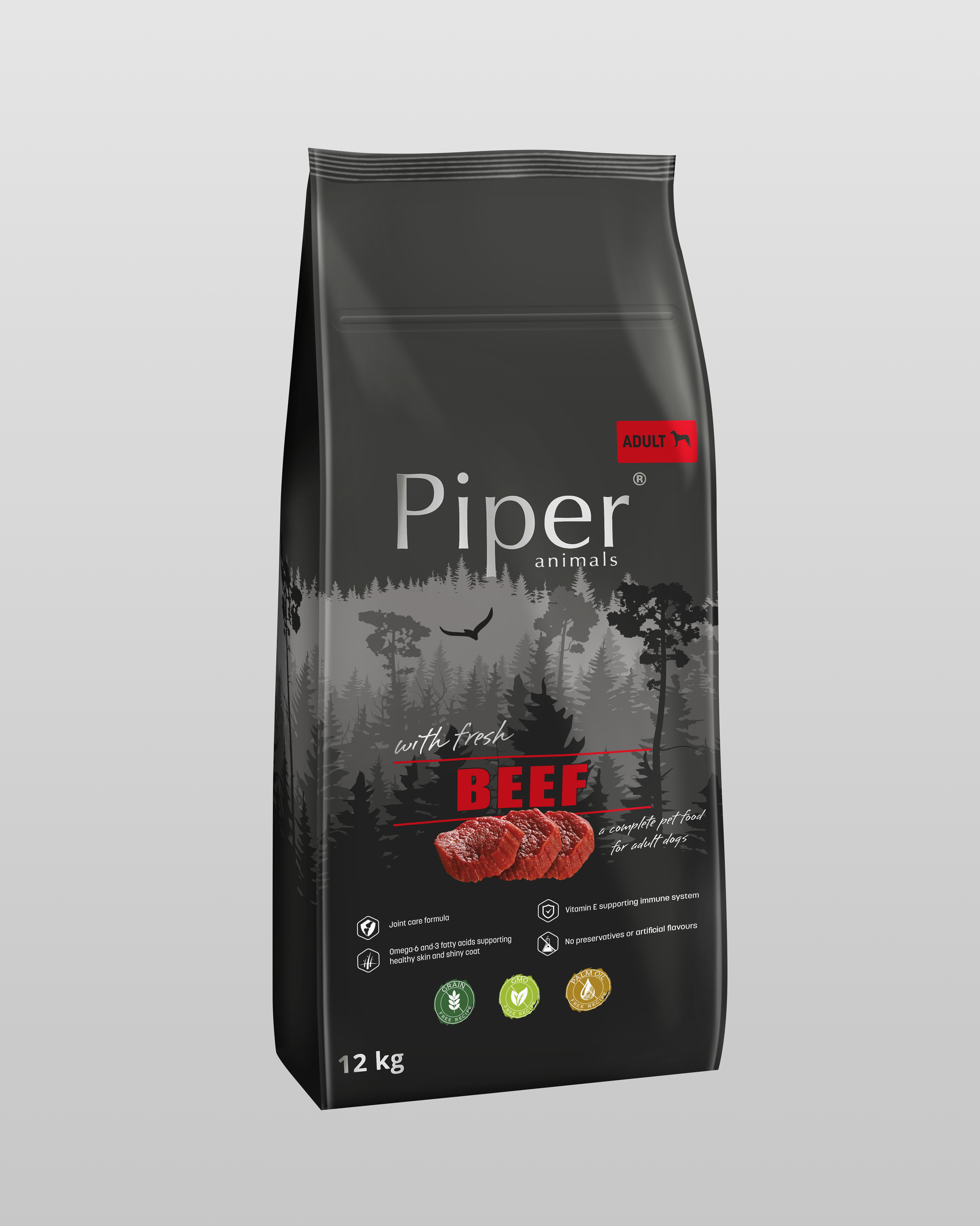 Piper Beef - суха храна за кучета с прясно говеждо месо, 12кг