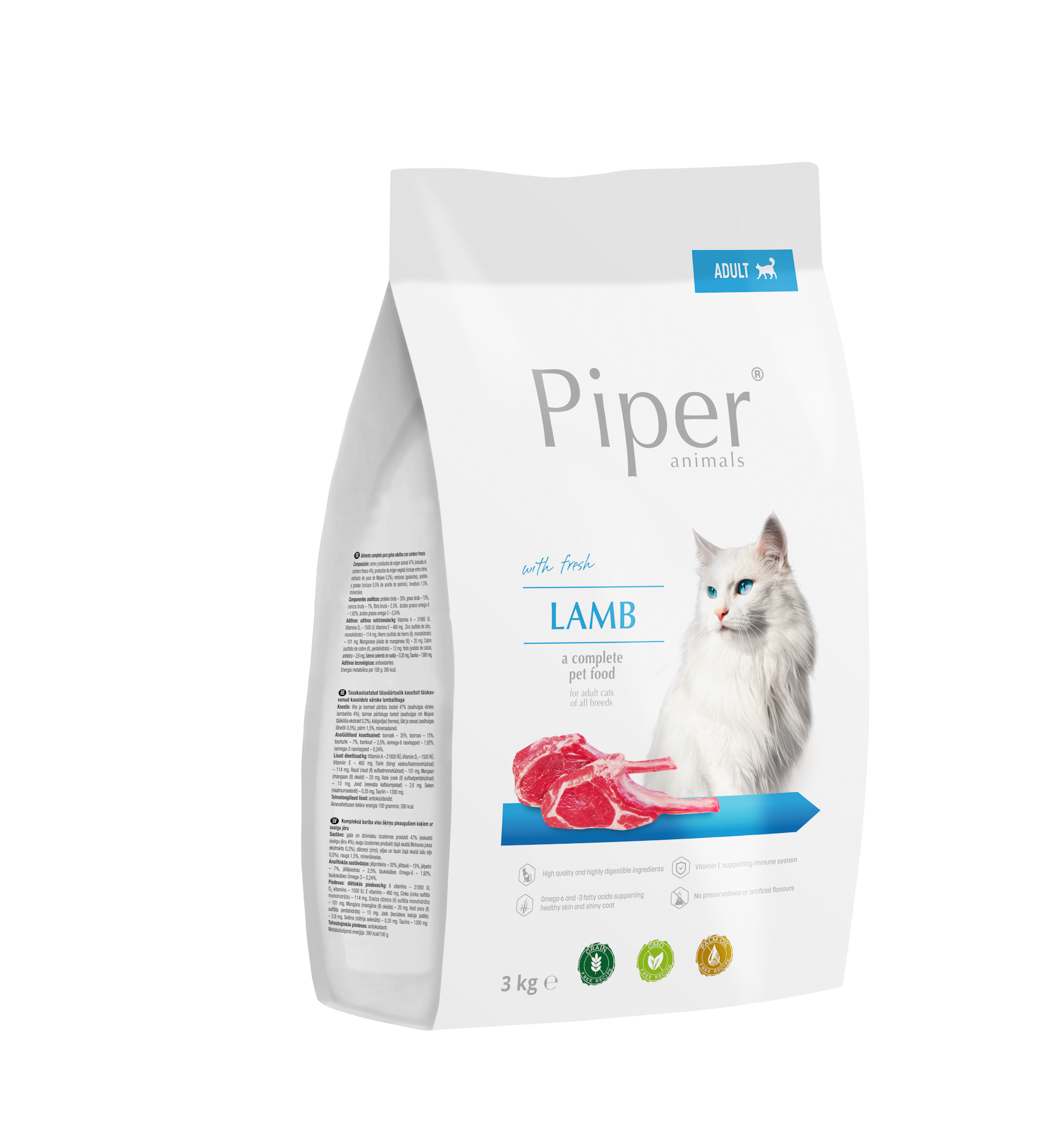 Piper Cat Lamb 3kg - суха храна за котки с агнешко месо