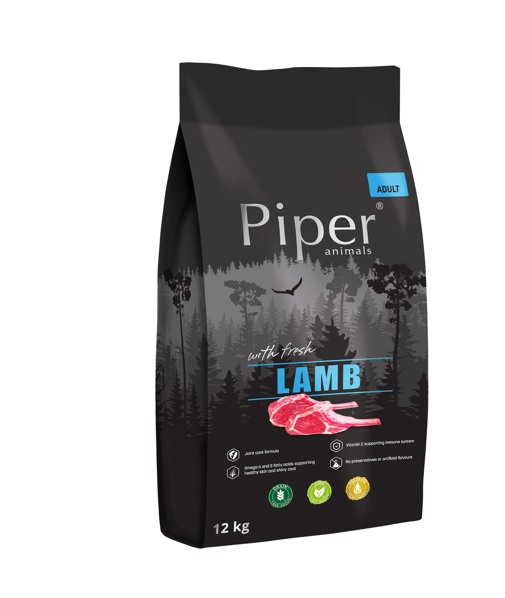 Piper Dog Lamb 12kg - суха храна за кучета над 1 год. с прясно агнешко месо