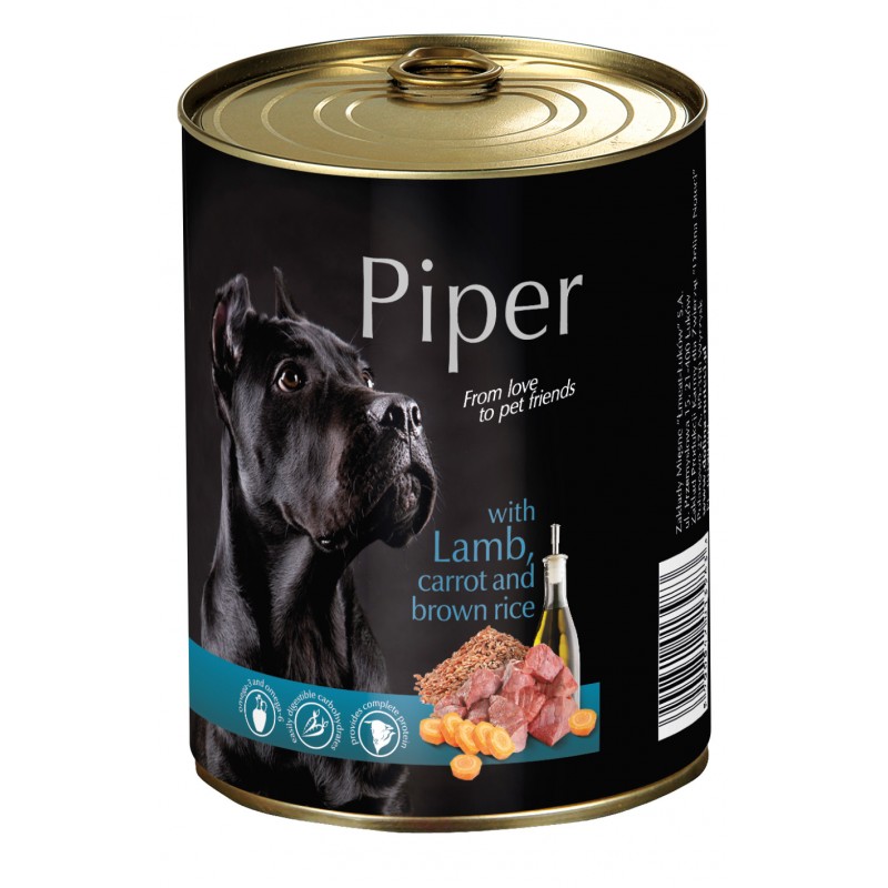 Piper консерва - агне, морков и кафяв ориз, 400гр