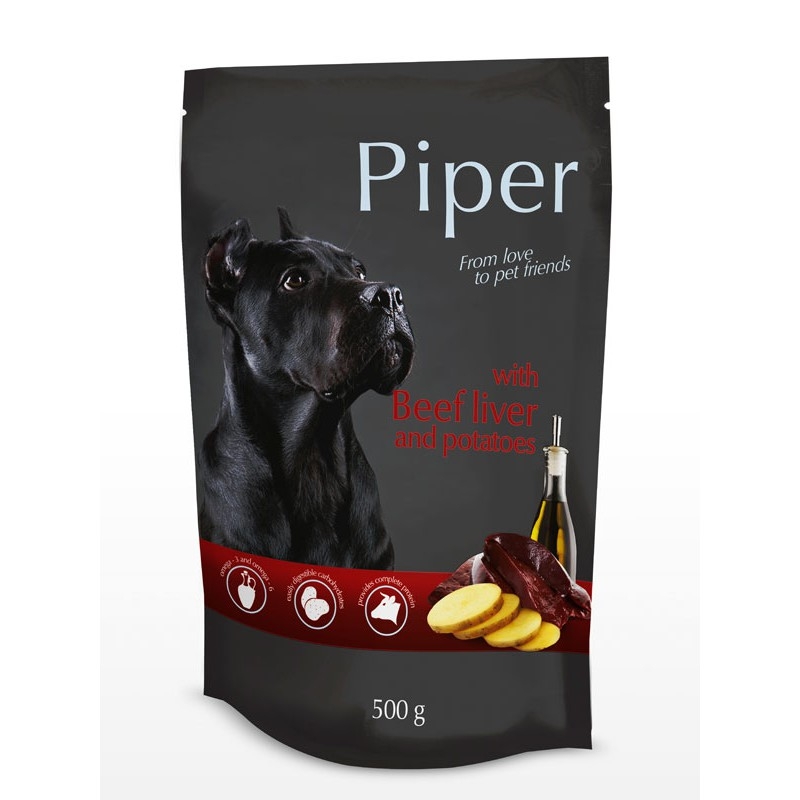Piper пауч - телешки дроб и картофи, 500 гр