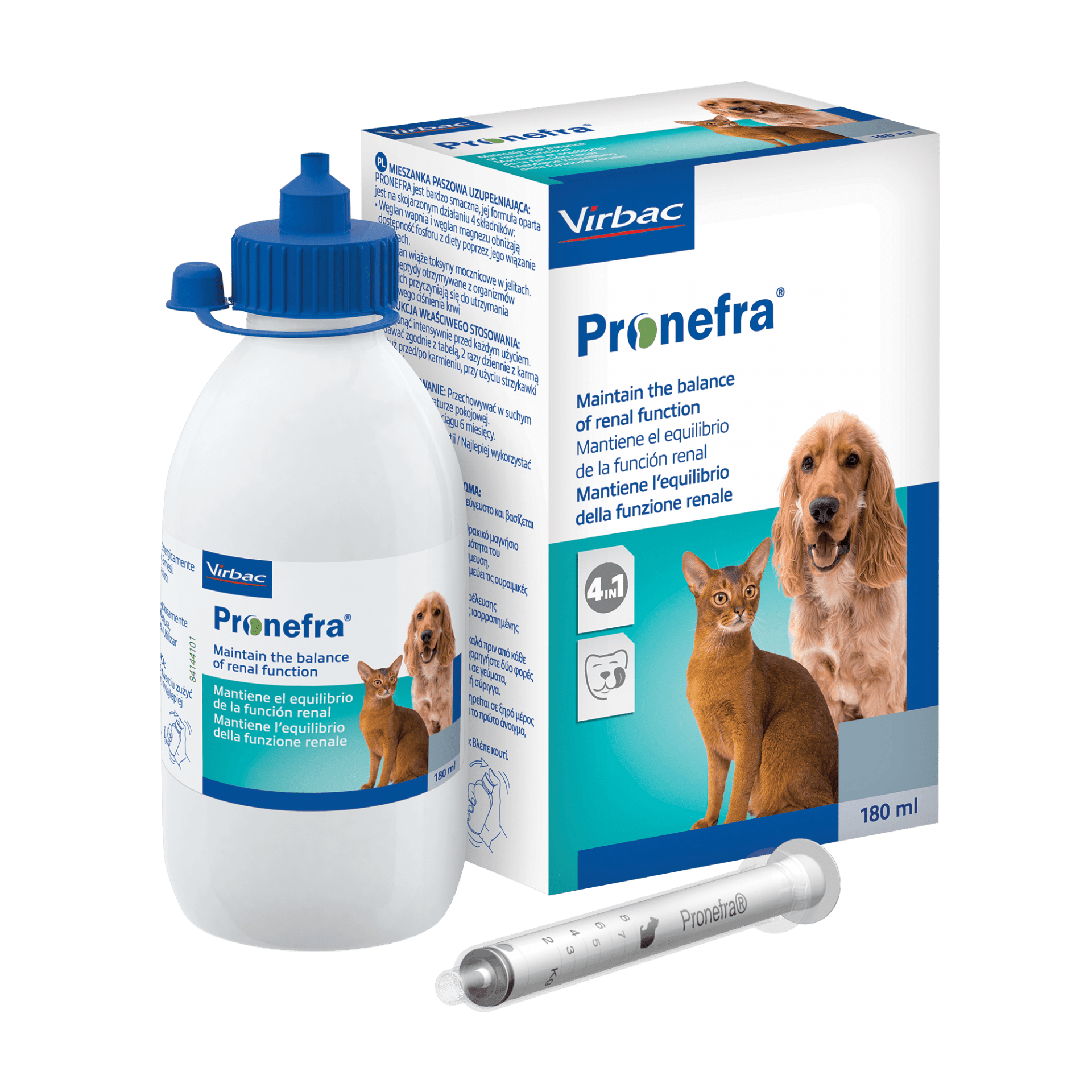 Pronefra - поддържа бъбреците при кучета и котки, 180 ml - Virbac&reg;