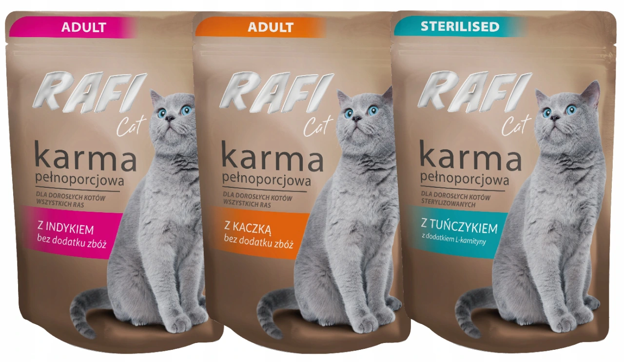 Rafi Cat - пауч за котки кастрирани котки с риба тон, 100 гр.