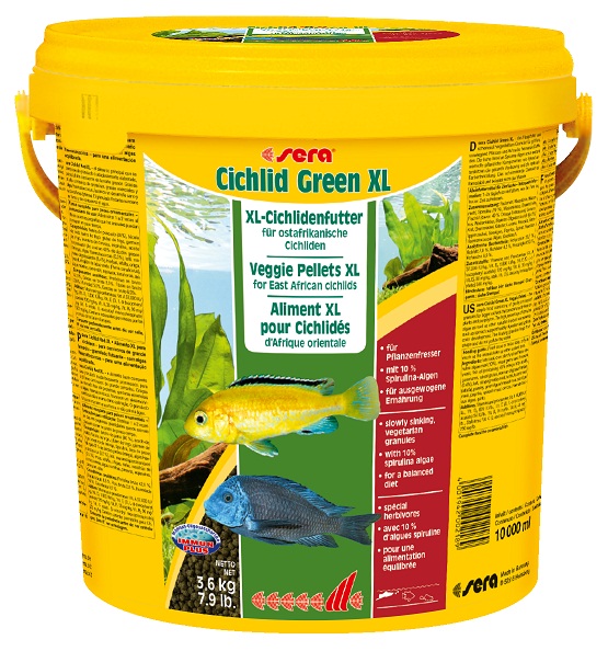 Sera Cichlid Green XL храна със спирулина за големи растителноядни риби