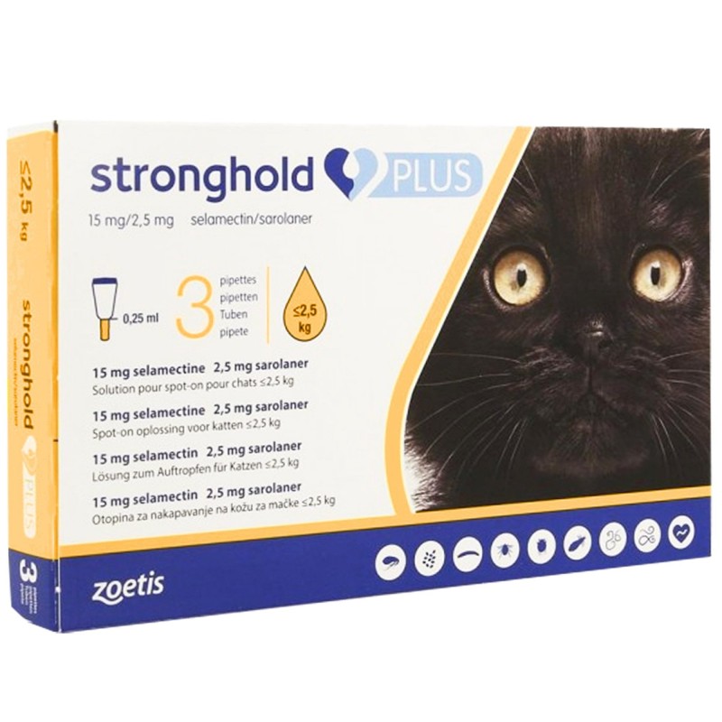 Stronghold plus за котки от 1.3 до 2.5кг -  15мг  (1 пипета)