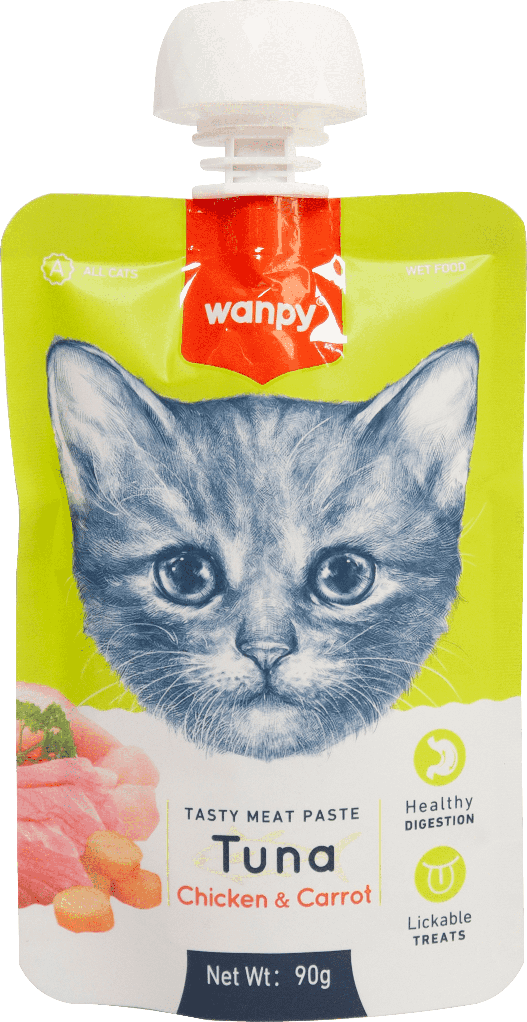 Wanpy Tasty Cat - месна паста, лакомство за котки, 90 г
