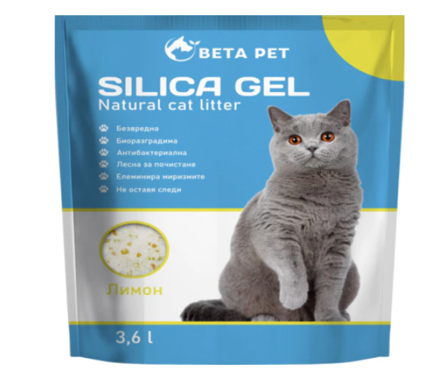 Beta Pet Silica Gel Котешка тоалетна 3,6л Лимон
