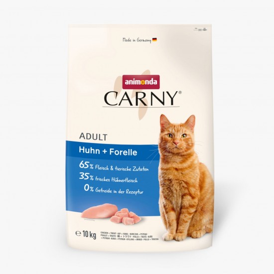 Carny Dry Food Adult With Chicken + Trout - храна за котки с пилешко месо и пъстърва, 10 кг